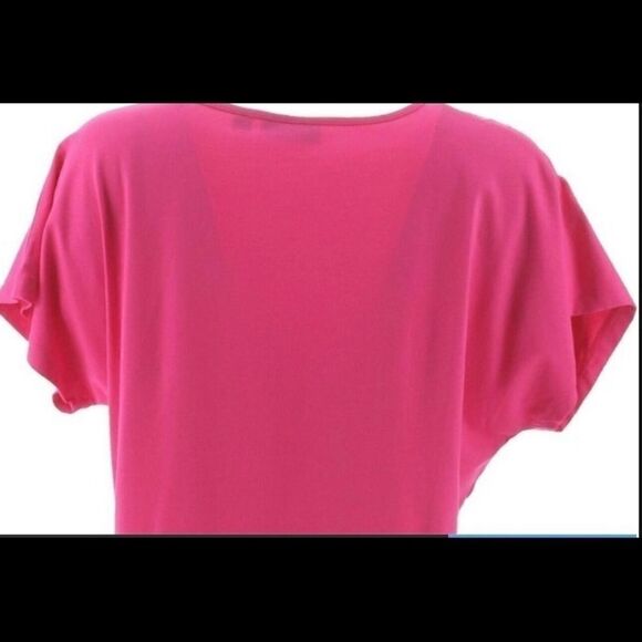 💥Susan Graver Cotton Model Top with texture print XS short sleeve - Picture 4 of 11